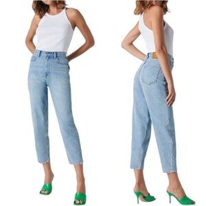 Aritzia Denim Forum Gia High Rise Carrot Jean Organic Light Wash Rigid Denim